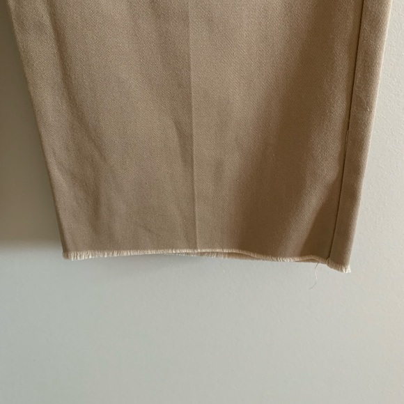 Aritzia TNA The Skater Pant Tan Wide Leg Raw Hem Pant Size 4 - Picture 7 of 11